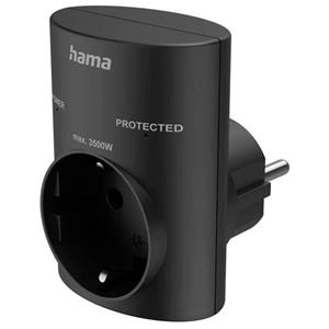 Hama 00223322 Überspannungsschutz-Zwischenstecker Schwarz