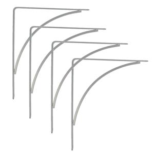 Amig Plankdrager/planksteun van metaal - 4x - gelakt zilvergrijs - H250 x B200 mm - Tot 65 kg -