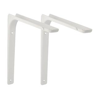 Amig Plankdrager/planksteun van metaal - 2x - gelakt wit - H300 x B400 mm -