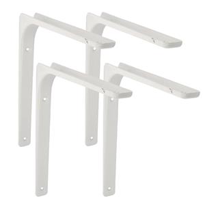 Amig Plankdrager/planksteun van metaal - 4x - gelakt wit - H250 x B300 mm -