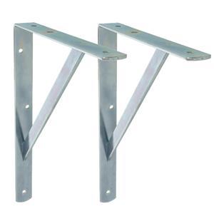 Amig Plankdrager/planksteun van metaal - 2x - gelakt zilver - H600 x B375 mm - Tot 150 kg -