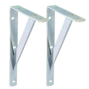 Amig Plankdrager/planksteun van metaal - 2x - gelakt zilver - H250 x B200 mm - Tot 320 kg -