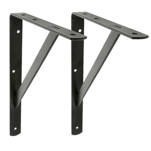 Amig Plankdrager/planksteun van metaal - 2x - gelakt zwart - H300 x B225 mm - Tot 260 kg -