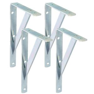 Amig Plankdrager/planksteun van metaal - 4x - gelakt zilver - H250 x B150 mm - Tot 320 kg -