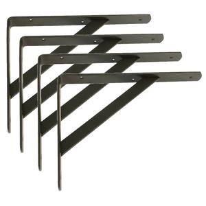 Amig Plankdrager/planksteun van metaal - 4x - gelakt zwart - H250 x B200 mm - Tot 320 kg -