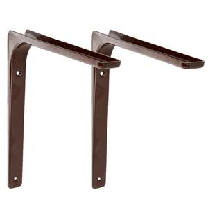 Amig Plankdrager/planksteun van metaal - 2x - gelakt bruin - H300 x B400 mm -