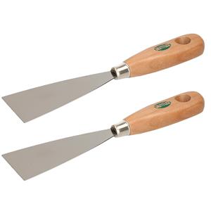 Amig Plamuurmes - 2x - werkbreedte 50 mm - conisch geslepen staal - houten greep -