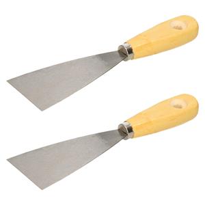 Brüder Mannesmann Plamuurmes - 2x - werkbreedte 60 mm - conisch geslepen staal - houten greep -