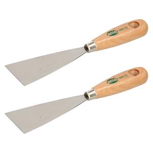 Amig Plamuurmes - 2x - werkbreedte 60 mm - roestvrij staal - houten greep -