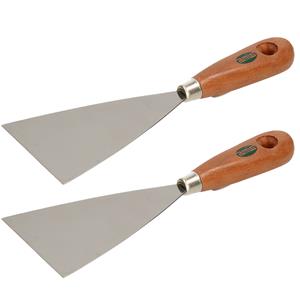 Amig Plamuurmes - 2x - werkbreedte 90 mm - conisch geslepen staal - houten greep -