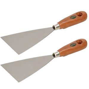 Amig Plamuurmes - 2x - werkbreedte 90 mm - conisch geslepen staal - houten greep -