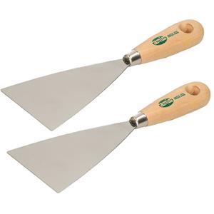 Amig Plamuurmes - 2x - werkbreedte 90 mm - roestvrij staal - houten greep -