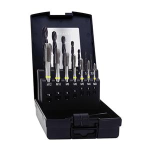 Exact 05118 Maschinengewindebohrer-Set 14teilig metrisch Rechtsschneidend DIN 371, DIN 376 HSS-E For