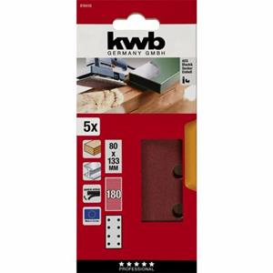 Kwb 818418 Schleifpapier Körnung 180 (L x B) 133mm x 80mm 5St.