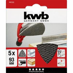 Kwb Schuurgaas Delta 93 X 93 Mm - Korrel 220 - Klittenbandhechting - 492322 - 5 Stuks