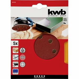 Kwb Schuurschijf Ø 125 Mm - Korrel 180 - Klittenbandhechting - 491918 - 5 Stuks