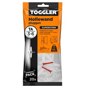 Toggler Hollewandplug Ta Plaatdikte 3-6mm 20st.