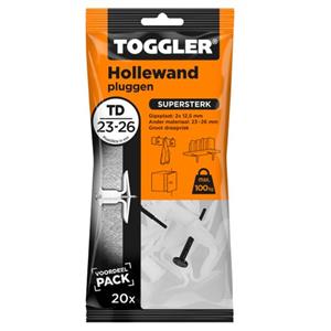 Toggler Hollewandplug Td Plaatdikte 23-26mm 20st.