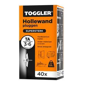 Toggler Hollewandplug Ta Plaatdikte 3-6mm 40st.