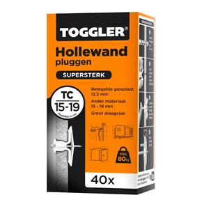 Toggler Hollewandplug Tc Plaatdikte 15-19mm 40st.