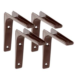 Amig Plankdrager/planksteun van metaal - 4x - gelakt bruin - H125 x B125 mm -