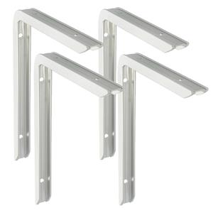 Amig Plankdrager/planksteun - 4x - aluminium - gelakt zilver - H120 x B80 mm - max gewicht 75 kg -