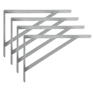 Amig Plankdrager/planksteun van metaal - 4x - gelakt grijs - H250 x B200 mm - Tot 320 kg -