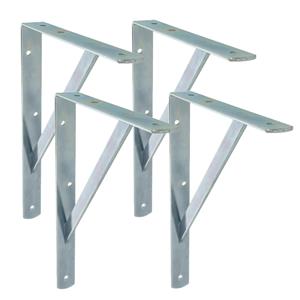 Amig Plankdrager/planksteun van metaal - 4x - gelakt zilver - H500 x B325 mm - Tot 185 kg -