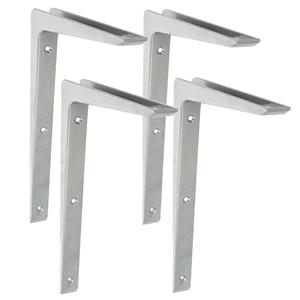 Amig Plankdrager/planksteun van aluminium - 4x - gelakt zilvergrijs - H300 x B200 mm -