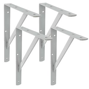 Amig Plankdrager/planksteun van metaal - 4x - gelakt grijs - H600 x B375 mm - Tot 150 kg -