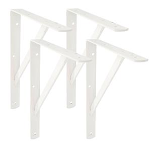 Amig Plankdrager/planksteun van metaal - 4x - gelakt wit - H600 x B375 mm - Tot 150 kg -