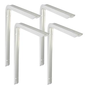 Amig Plankdrager/planksteun - 4x - aluminium - gelakt zilver - H350 x B200 mm - max gewicht 45 kg -