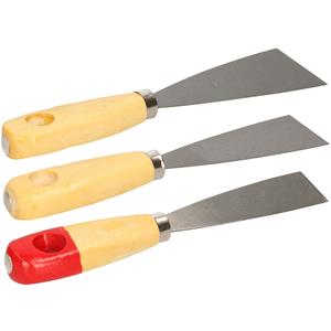 Brüder Mannesmann Plamuurmessen set 3-delig - 30 mm - mm - 50 mm - staal - hout -