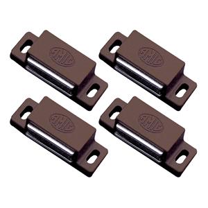 Amig magneetsnapper/deurmagneet - 4 stuks - bruin - 4.3 x 1.45 x 1,2 cm - 3 kg -