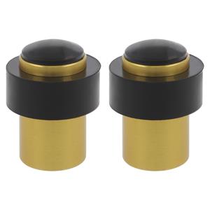 Amig Deurstopper/deurbuffer - 2x - D30mm - inclusief schroeven - goud -