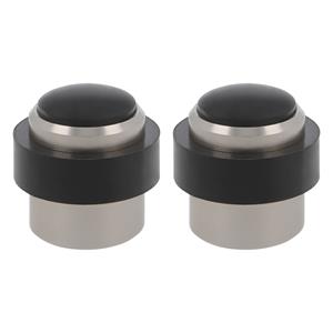 Amig Deurstopper/deurbuffer - 2x - D30mm - inclusief schroeven - mat zilver -