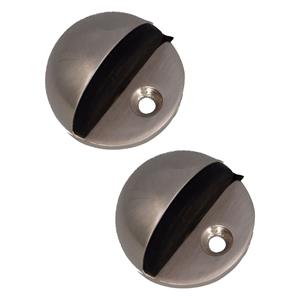 Amig Deurstopper/deurbuffer - 2x - D45mm - inclusief schroeven - mat zilver -