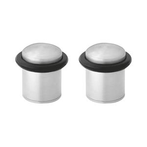 Amig Deurstopper/deurbuffer - 2x - D30mm - inclusief schroeven - mat rvs -