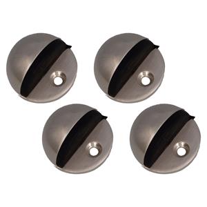 Amig Deurstopper/deurbuffer - 4x - D45mm - inclusief schroeven - mat zilver -