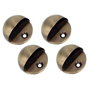 Amig Deurstopper/deurbuffer - 4x - D45mm - inclusief schroeven - messing -