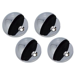 Amig Deurstopper/deurbuffer - 4x - D45mm - inclusief schroeven - verchroomd -
