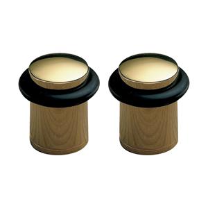 Amig Deurstopper/deurbuffer - 2x - D20mm - inclusief schroeven - goud -