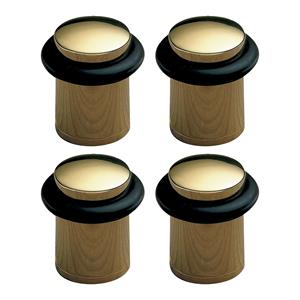 Amig Deurstopper/deurbuffer - 4x - D20mm - inclusief schroeven - goud -