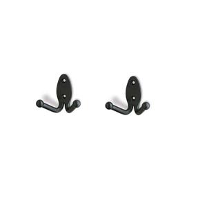 Merkloos 5x Luxe kapstokhaken / jashaken / kapstokhaakjes mat zwart metaal verzinkt 6.1 x 7 cm -