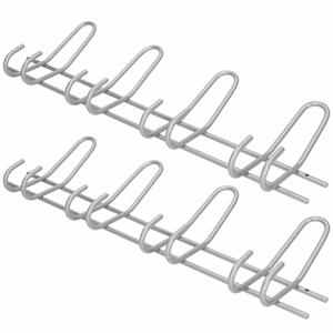 Merkloos 2x Luxe kapstokken / jashaken / wandkapstokken aluminium kapstok 4x dubbele brede haak 16,5 x 53 cm -