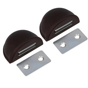 Amig Deurstop/deurmagneet - 2x - D48mm - zelfklevend - bruin -
