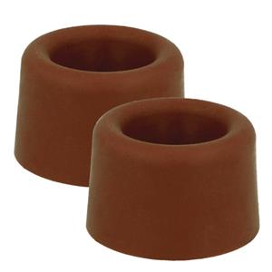 Amig Deurstopper/deurbuffer - 4x - D30mm - inclusief schroeven - rubber - bruin -