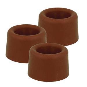 Amig Deurstopper/deurbuffer - 6x - D23mm - inclusief schroeven - rubber - bruin -