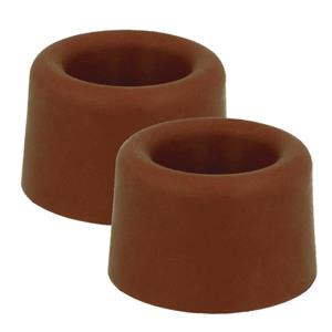 Amig Deurstopper/deurbuffer - 4x - D40mm - inclusief schroeven - rubber - bruin -