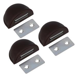 Amig Deurstop/deurmagneet - 3x - D48mm - zelfklevend - bruin -